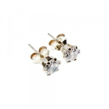 925 Sterling Silver CZ Stud Earrings