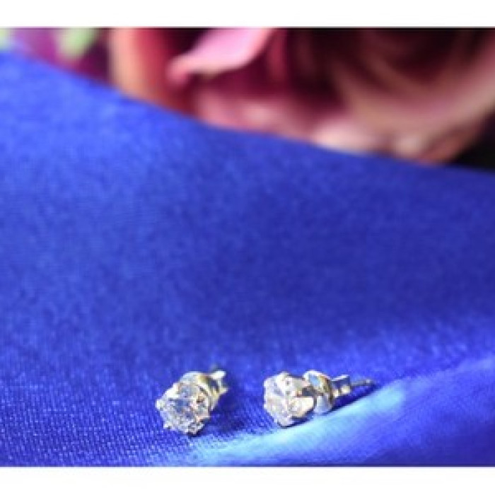 925 Sterling Silver CZ Stud Earrings