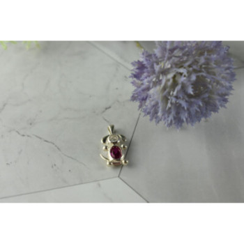 925 Sterling Silver Pink Topaz & CZ 