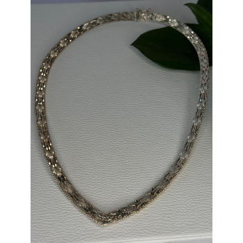 Elegant Italy 925 Sterling Silver Necklace Length 17.5 inch