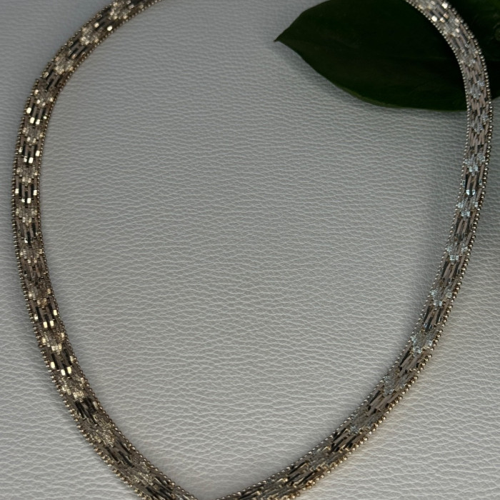 Elegant Italy 925 Sterling Silver Necklace Length 17.5 Inch