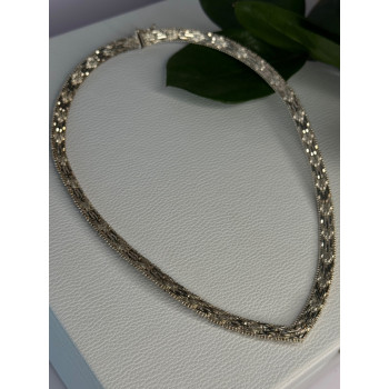 Elegant Italy 925 Sterling Silver Necklace Length 17.5 inch
