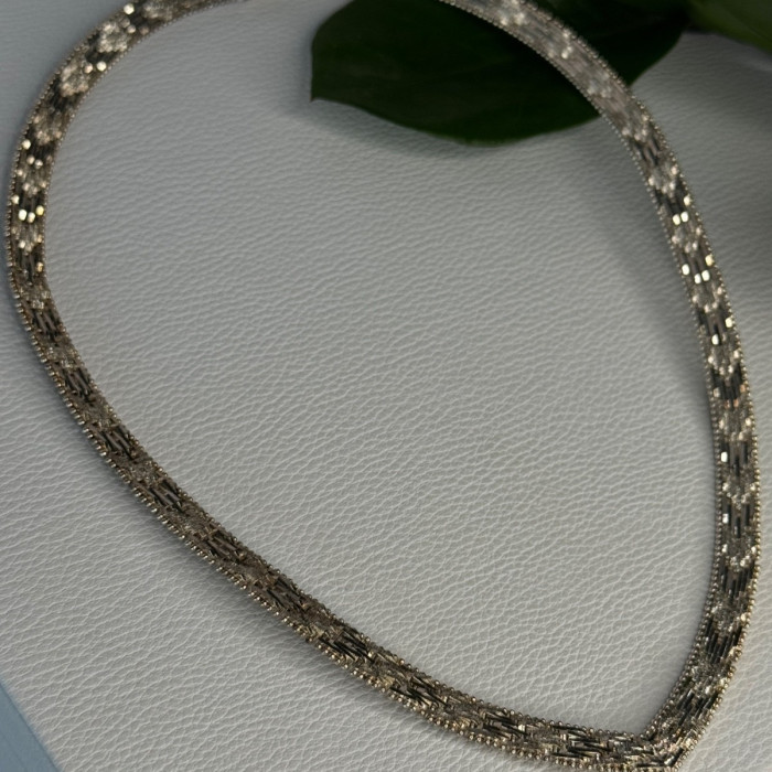Elegant Italy 925 Sterling Silver Necklace Length 17.5 Inch