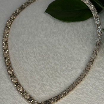 Elegant Italy 925 Sterling Silver Necklace Length 17.5 Inch