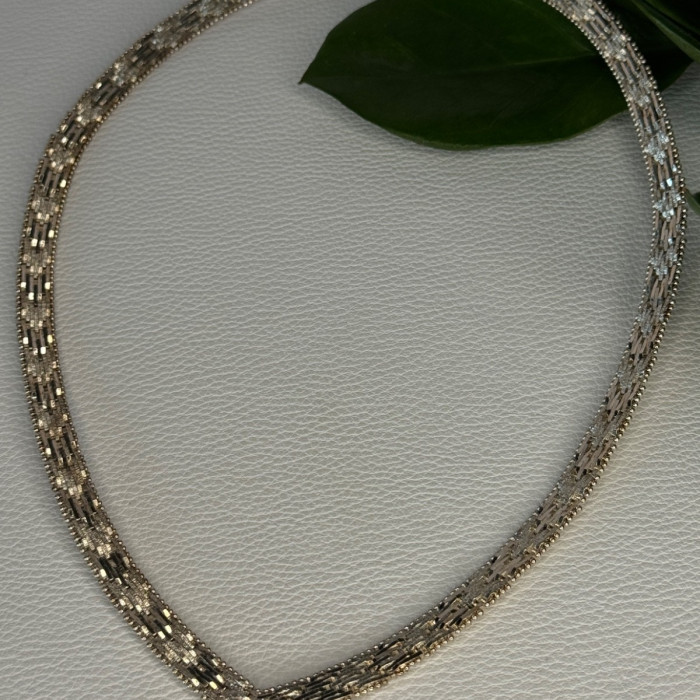 Elegant Italy 925 Sterling Silver Necklace Length 17.5 Inch