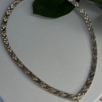 Elegant Italy 925 Sterling Silver Necklace Length 17.5 Inch