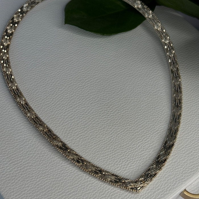 Elegant Italy 925 Sterling Silver Necklace Length 17.5 Inch