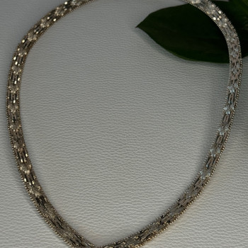 Elegant Italy 925 Sterling Silver Necklace Length 17.5 Inch
