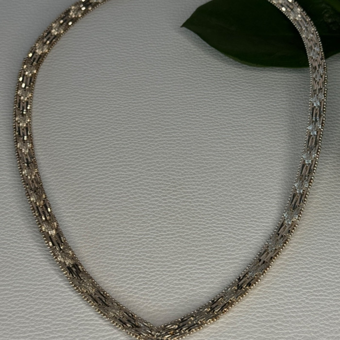 Elegant Italy 925 Sterling Silver Necklace Length 17.5 Inch