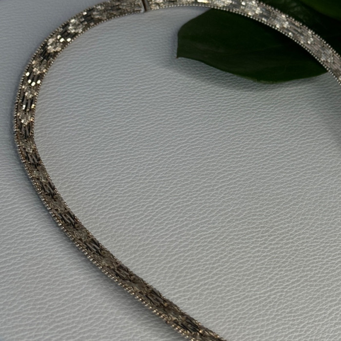 Elegant Italy 925 Sterling Silver Necklace Length 17.5 Inch