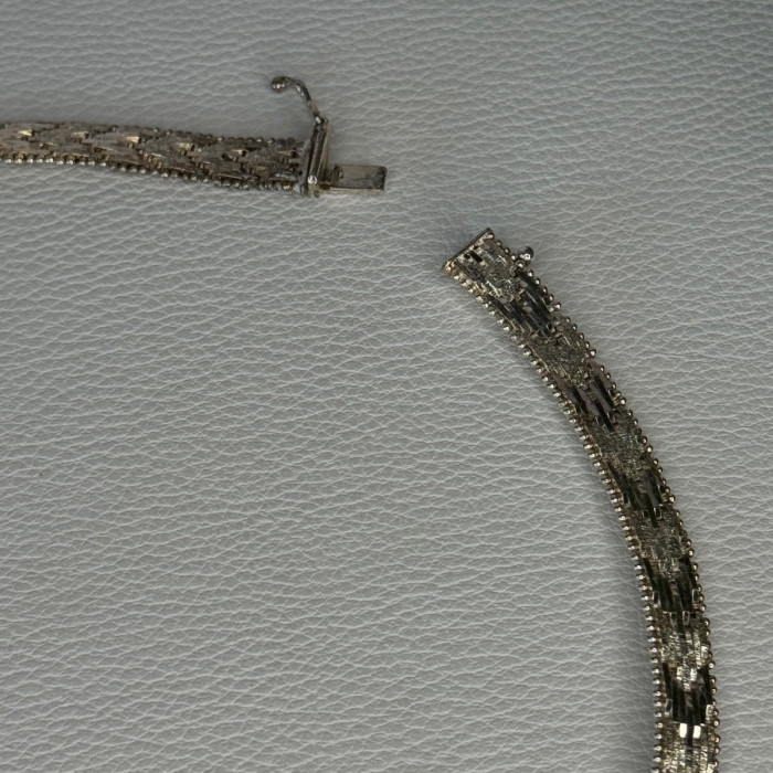 Elegant Italy 925 Sterling Silver Necklace Length 17.5 Inch