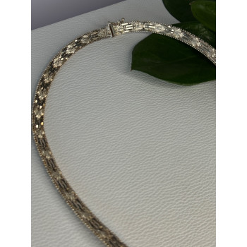 Elegant Italy 925 Sterling Silver Necklace Length 17.5 inch