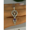 925 Sterling Silver Figural Amethyst Necklace Length 18 inch