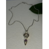 925 Sterling Silver Figural Amethyst Necklace Length 18 inch