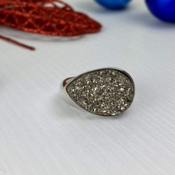 925 Sterling Silver Pyrite Ring Size 8