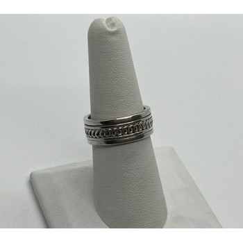 925 Sterling Silver & Spinner Geo Art Ring Size 7