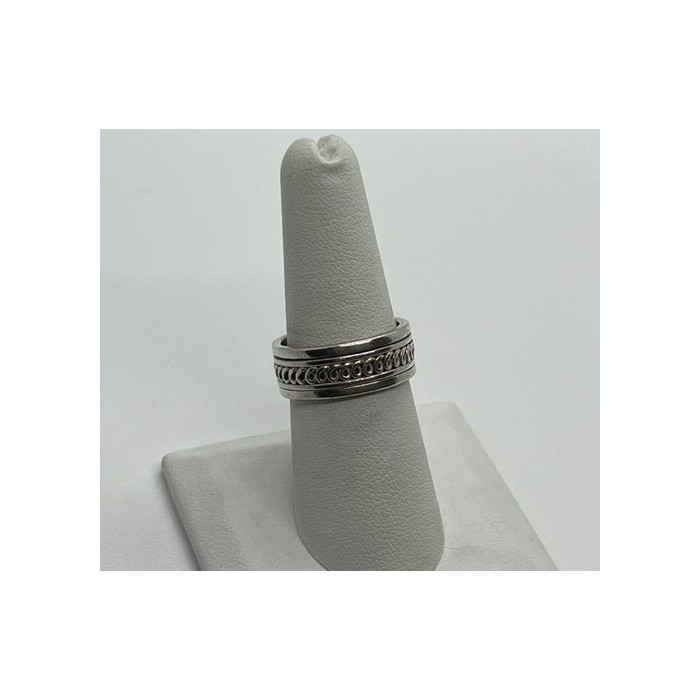 925 Sterling Silver & Spinner Geo Art Ring Size 7