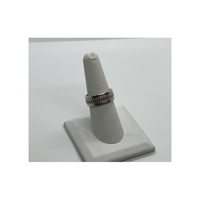 925 Sterling Silver & Spinner Geo Art Ring Size 7