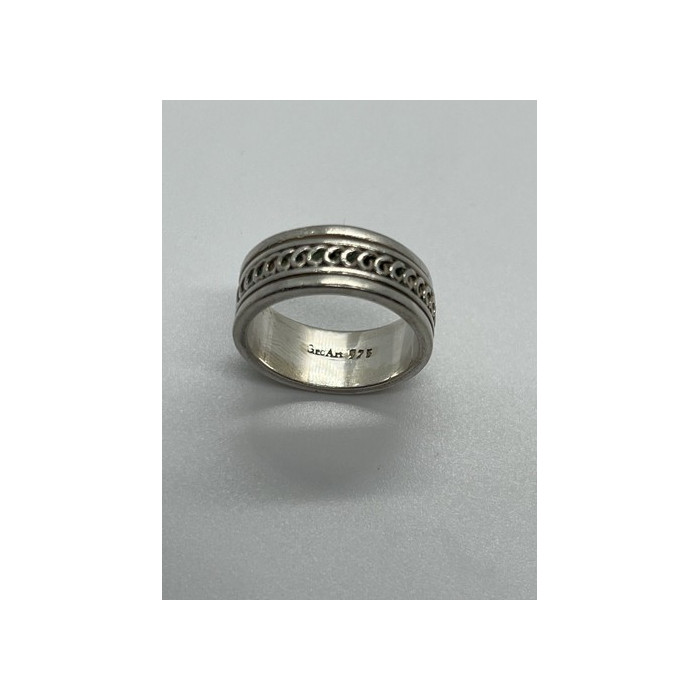 925 Sterling Silver & Spinner Geo Art Ring Size 7