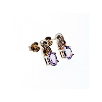 925 Sterling Silver Purple Iolite Stud Earrings