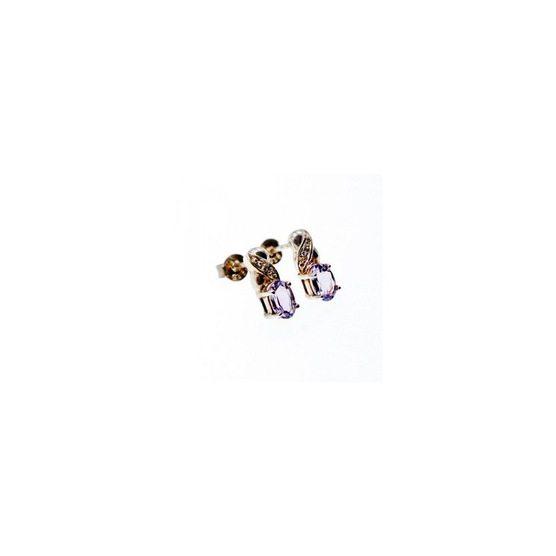 925 Sterling Silver Purple Iolite Stud Earrings