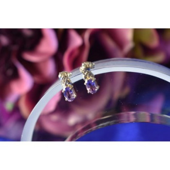 925 Sterling Silver Purple Iolite Stud Earrings