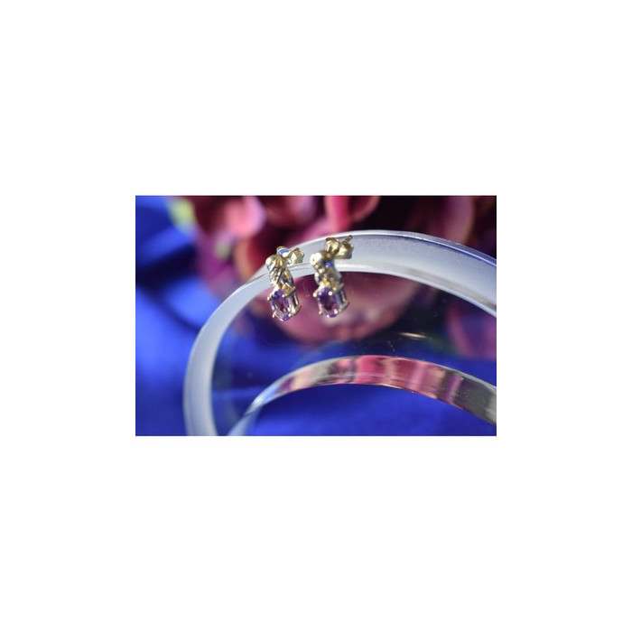 925 Sterling Silver Purple Iolite Stud Earrings