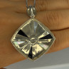 925 Sterling Silver Onyx & Abalone & Marcasite Necklace Length 25 Inch
