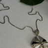 925 Sterling Silver Onyx & Abalone & Marcasite Necklace Length 25 Inch