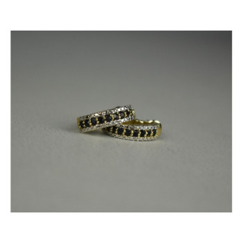 925 Sterling Silver Gold Plated Black Spinel Earrings