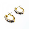 925 Sterling Silver Gold Plated Black Spinel Earrings