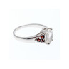 925 Sterling Silver Goshenite & Garnet Ring Size 8