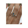 925 Sterling Silver Topaz & Marcasites Ring Size 10