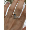 925 Sterling Silver Topaz & Marcasites Ring Size 10