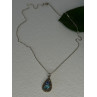 925 Sterling Silver Topaz & Sapphire & Marcasite Necklace Length 15.5 inch