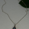 925 Sterling Silver Topaz, Sapphire & Marcasite Necklace Length 15.5 Inch