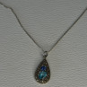 925 Sterling Silver Topaz, Sapphire & Marcasite Necklace Length 15.5 Inch