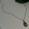925 Sterling Silver Topaz, Sapphire & Marcasite Necklace Length 15.5 Inch
