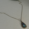 925 Sterling Silver Topaz, Sapphire & Marcasite Necklace Length 15.5 Inch