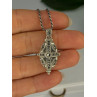 Elegant Vintage 925 Sterling Silver Marcasite Necklace Length 17.5 inch