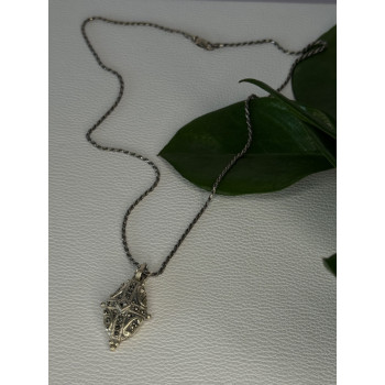 Elegant Vintage 925 Sterling Silver Marcasite Necklace Length 17.5 inch