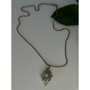 Elegant Vintage 925 Sterling Silver Marcasite Necklace Length 17.5 inch