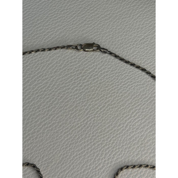 Elegant Vintage 925 Sterling Silver Marcasite Necklace Length 17.5 inch