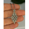 Elegant Vintage 925 Sterling Silver Marcasite Necklace Length 17.5 inch