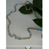 Beautiful 925 Sterling Silver Turquoise Necklace Length 24 inch