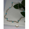 Beautiful 925 Sterling Silver Turquoise Necklace Length 24 inch