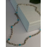 Beautiful 925 Sterling Silver Turquoise Necklace Length 24 inch