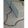 Beautiful 925 Sterling Silver Turquoise Necklace Length 24 inch