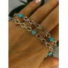 Beautiful 925 Sterling Silver Turquoise Necklace Length 24 inch