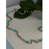 Beautiful 925 Sterling Silver Turquoise Necklace Length 24 inch
